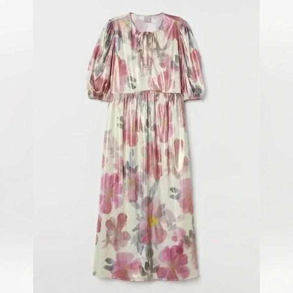 NWT H&M Floral Shimery Dress - Picture 1 of 3